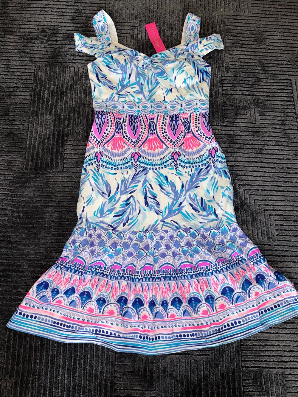 Lilly Pulitzer Blue Pink White Printed Dress